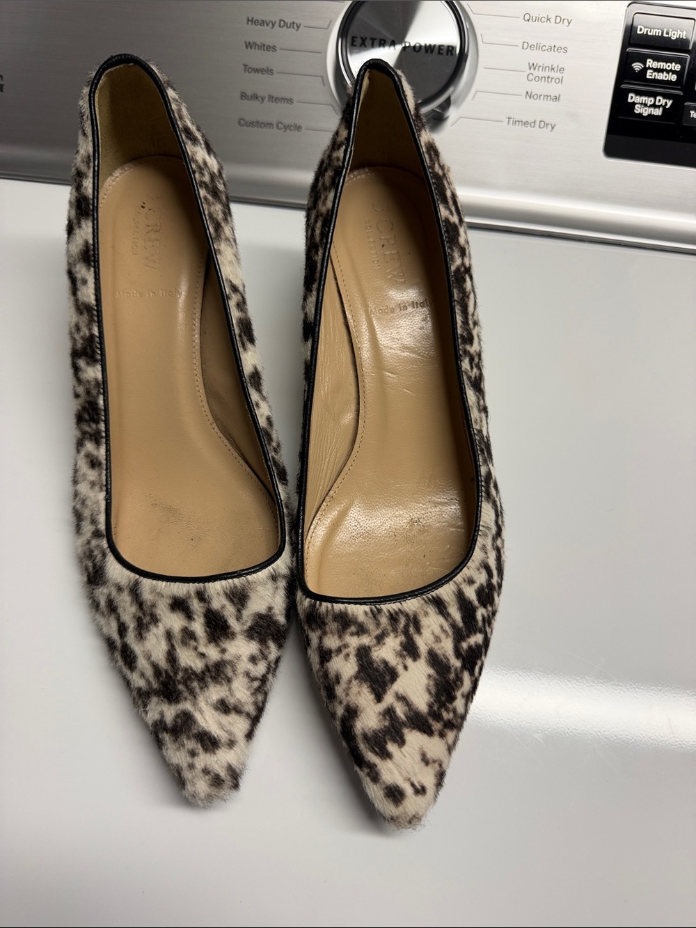 JCrew collection calf hair heels size 8